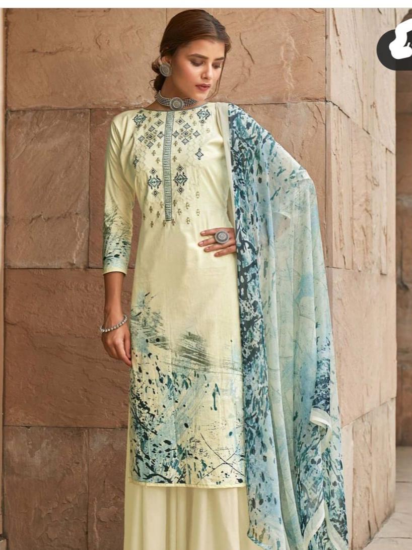 cotton unstitched designer suit set - 18342065 - Zoom Image - 1