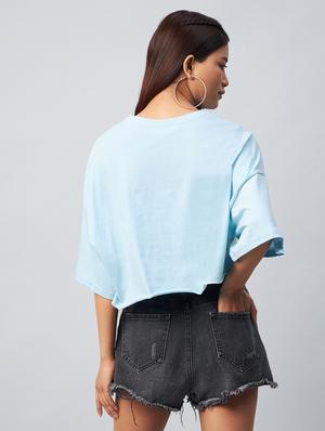drop shoulder graphic crop tee - 18343426 - Standard Image - 4