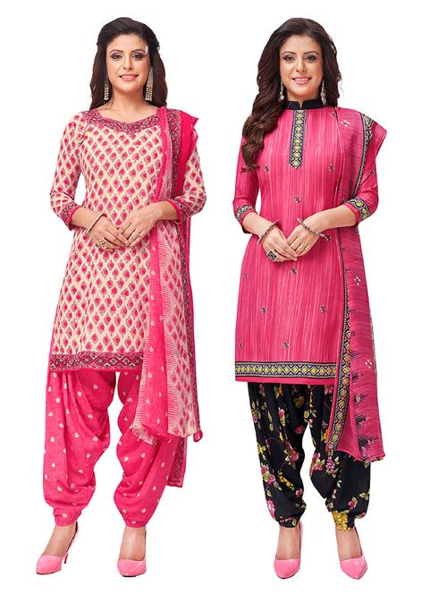 set of 2 unstitched salwar suit set - 18343524 - Standard Image - 1