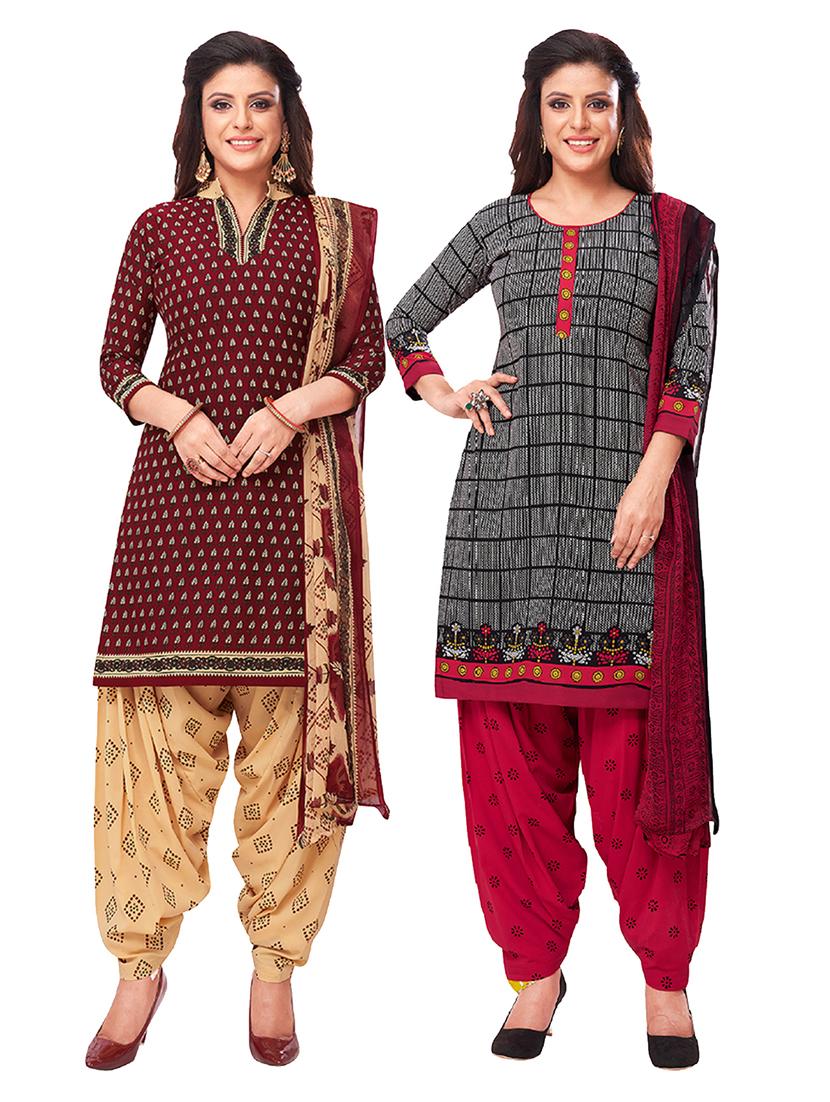 set of 2 unstitched salwar suit set - 18343643 - Zoom Image - 1
