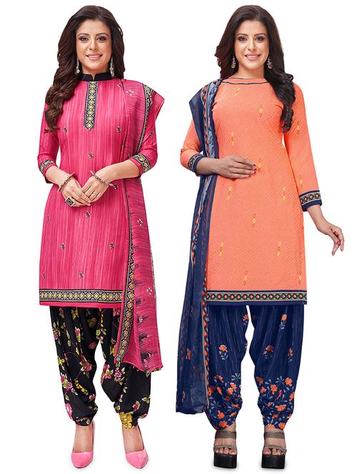 set of 2 unstitched salwar suit set - 18343714 - Standard Image - 1