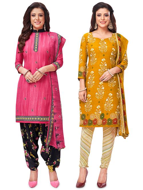 set of 2 unstitched salwar suit set - 18343724 - Standard Image - 1