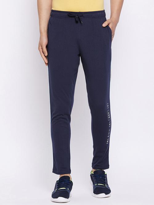 navy blue solid track pant - 18344566 - Standard Image - 1