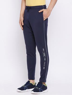 navy blue solid track pant - 18344566 - Standard Image - 2