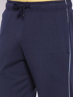 navy blue solid track pant - 18344566 - Standard Image - 6