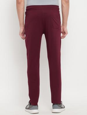 maroon solid track pant - 18344694 - Standard Image - 4