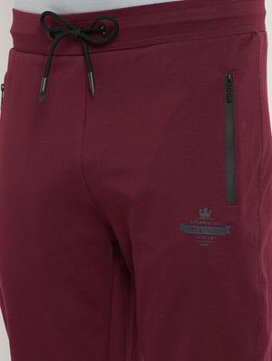 maroon solid track pant - 18344694 - Standard Image - 5