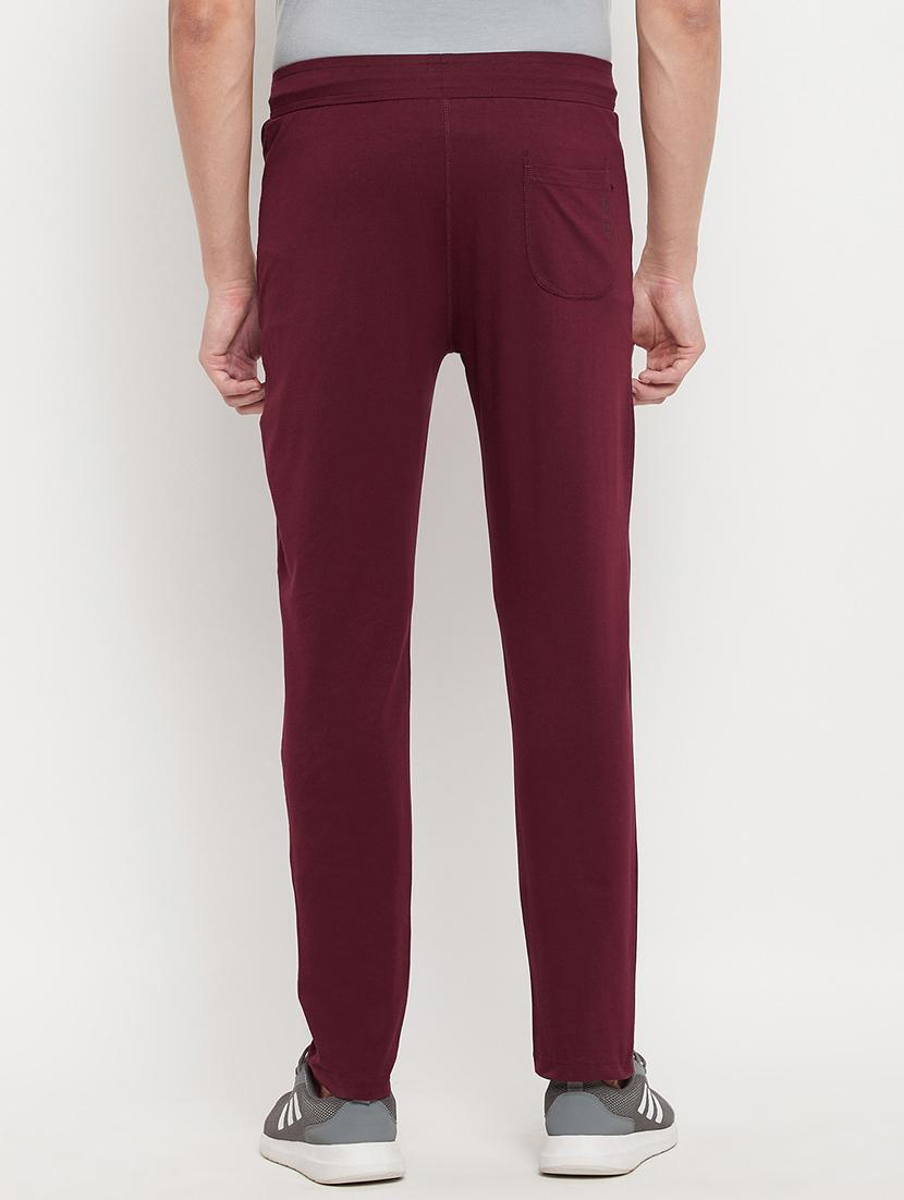 maroon solid track pant - 18344694 - Zoom Image - 4