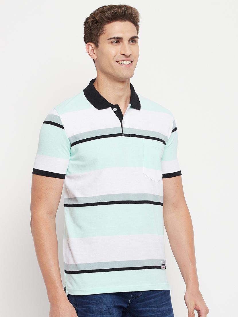 blue striped polo t-shirt - 18344717 - Zoom Image - 3