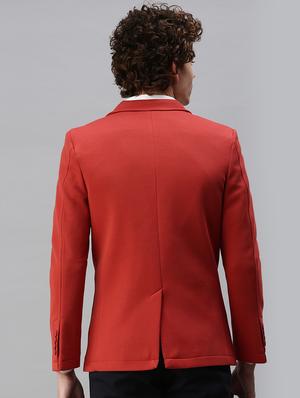 red solid casual blazer - 18344824 - Standard Image - 3