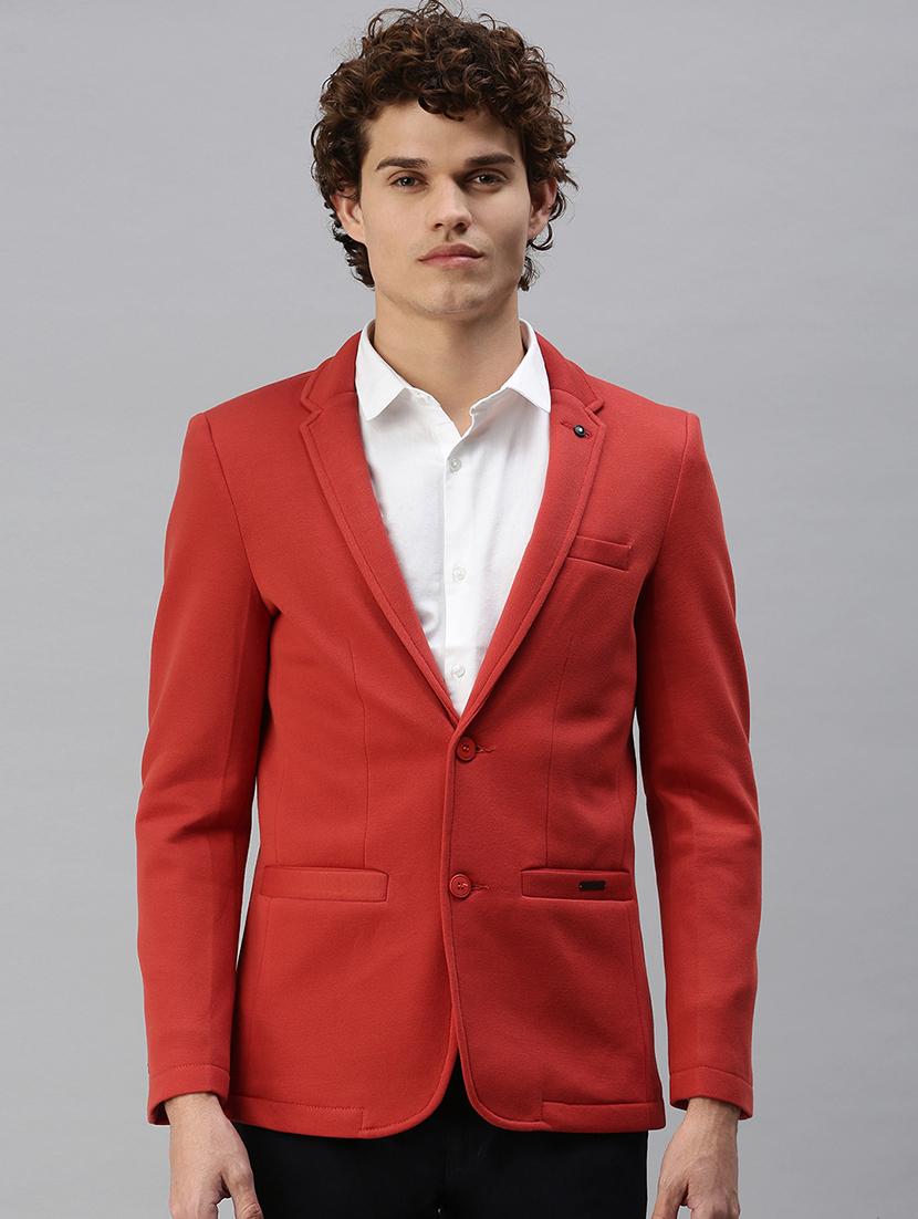 red solid casual blazer - 18344824 - Zoom Image - 1