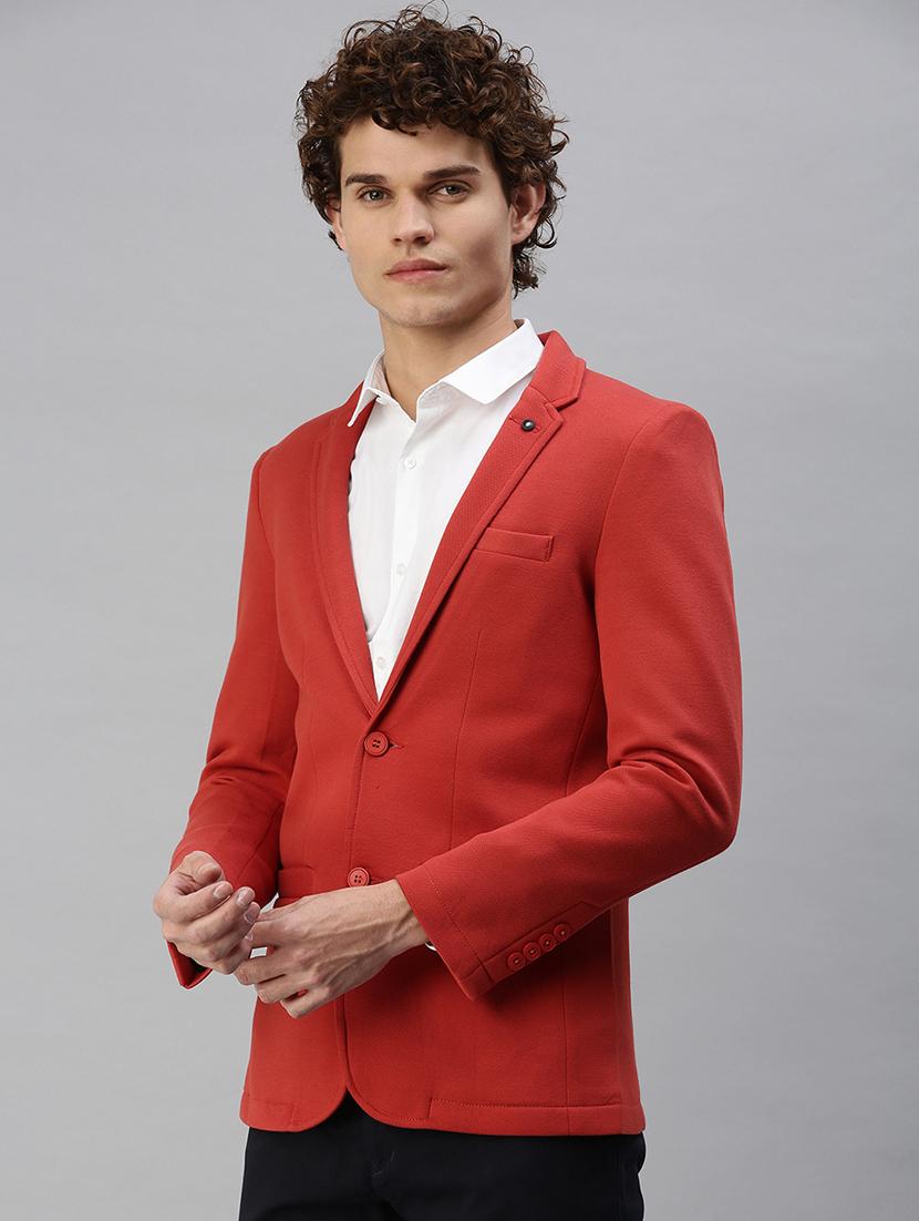 red solid casual blazer - 18344824 - Zoom Image - 2