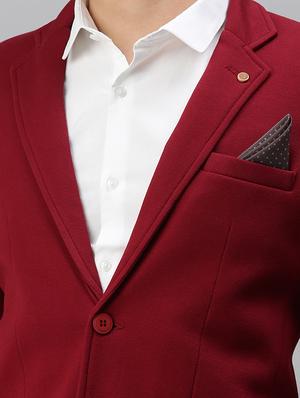 red solid casual blazer - 18344828 - Standard Image - 5