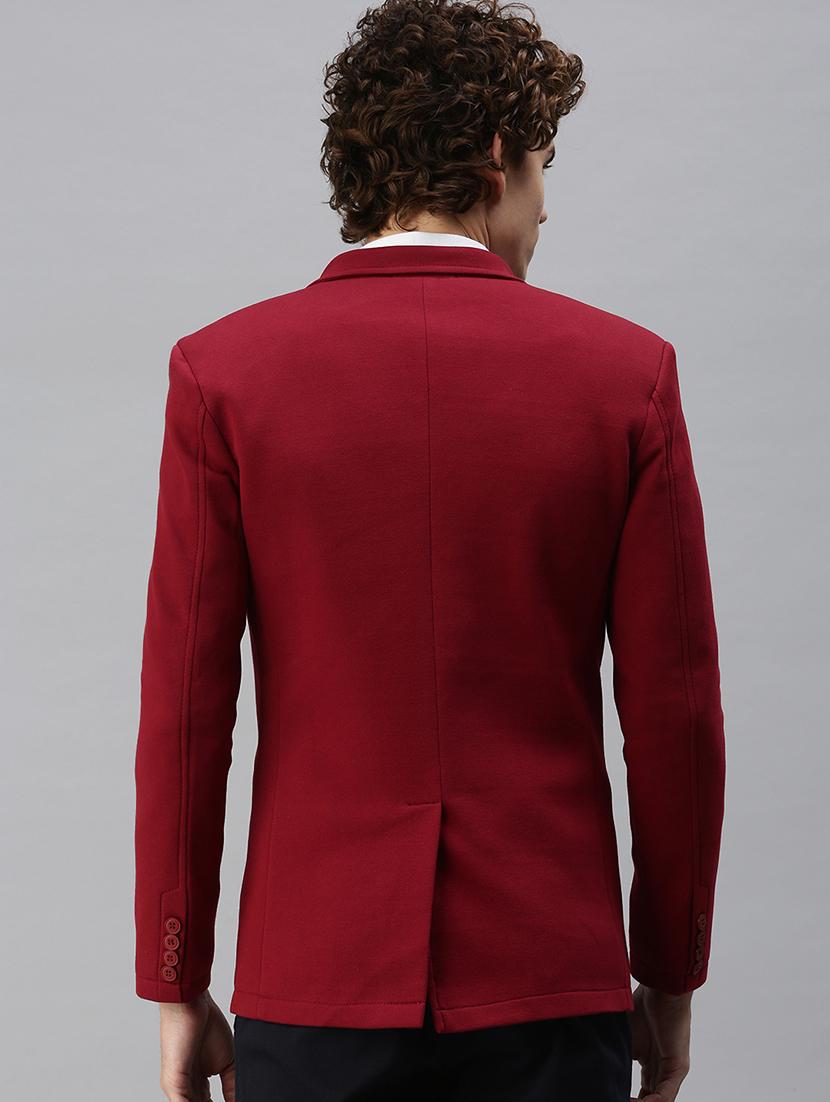 red solid casual blazer - 18344828 - Zoom Image - 3