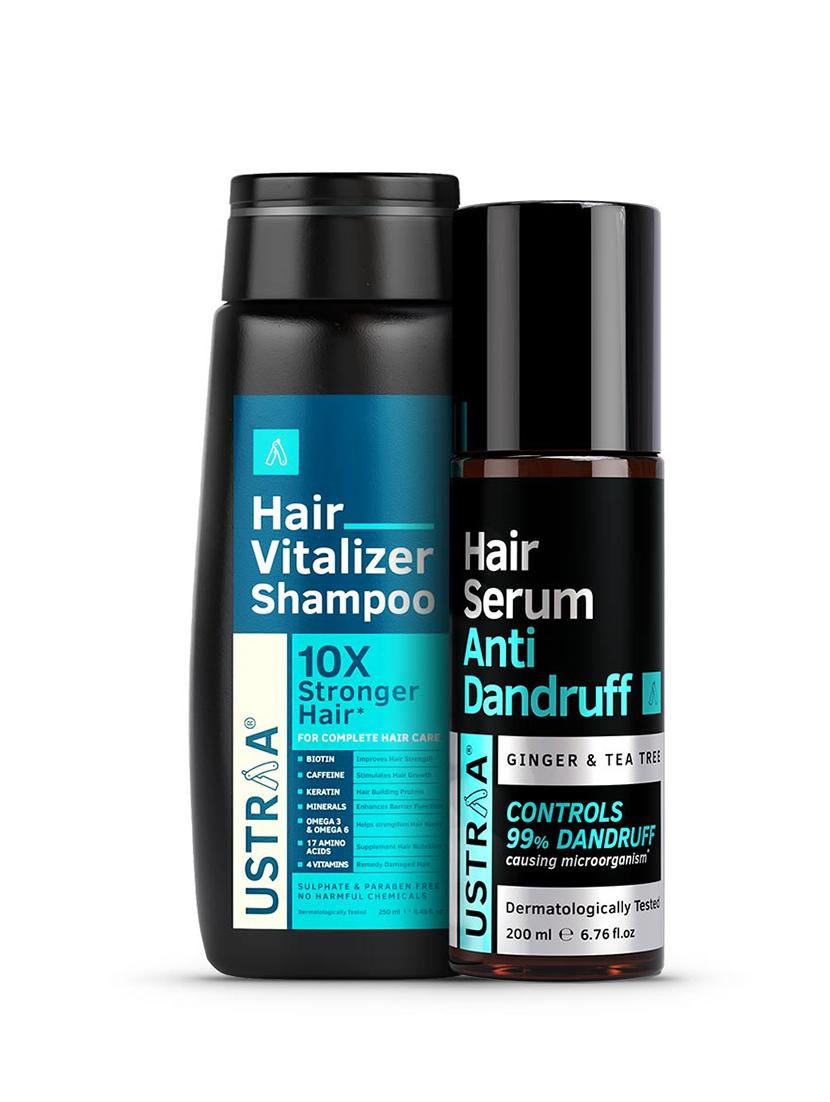 ustraa hair vitalizer shampoo - 250ml & anti dandruff hair serum - 200ml - 18345722 - Zoom Image - 1