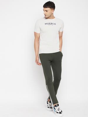 green solid full length track pant - 18345792 - Standard Image - 5