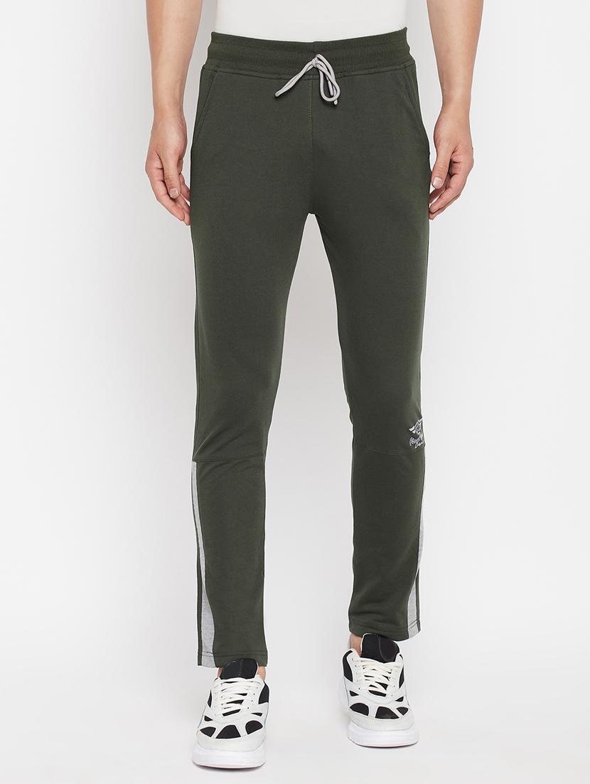 green solid full length track pant - 18345792 - Zoom Image - 1