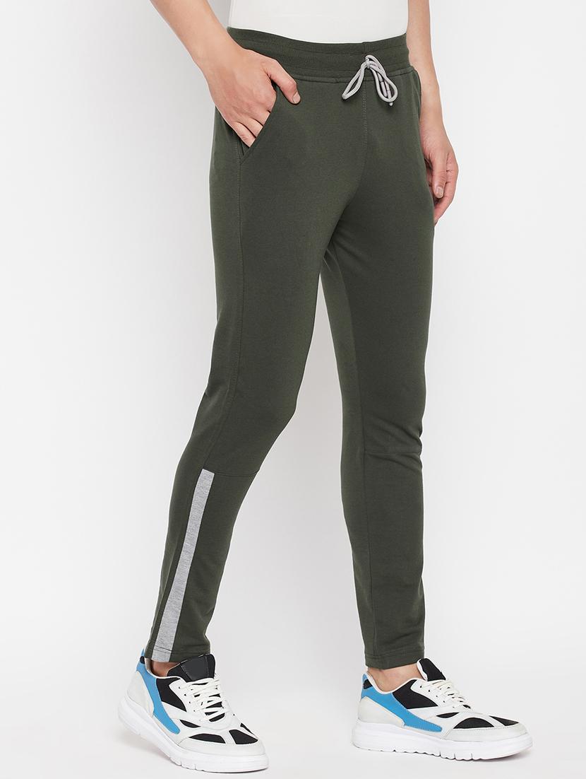 green solid full length track pant - 18345792 - Zoom Image - 2