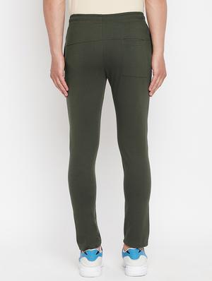 olive-green solid full length track pant - 18345798 - Standard Image - 4