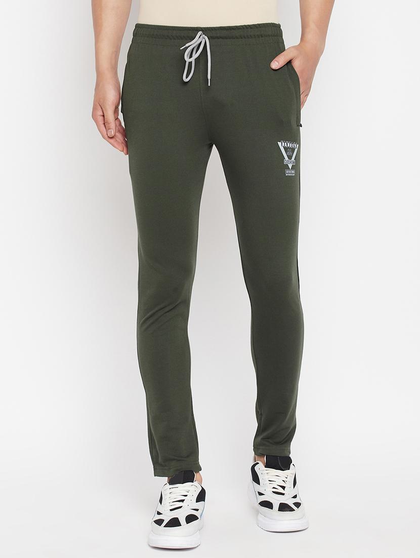 olive-green solid full length track pant - 18345798 - Zoom Image - 1