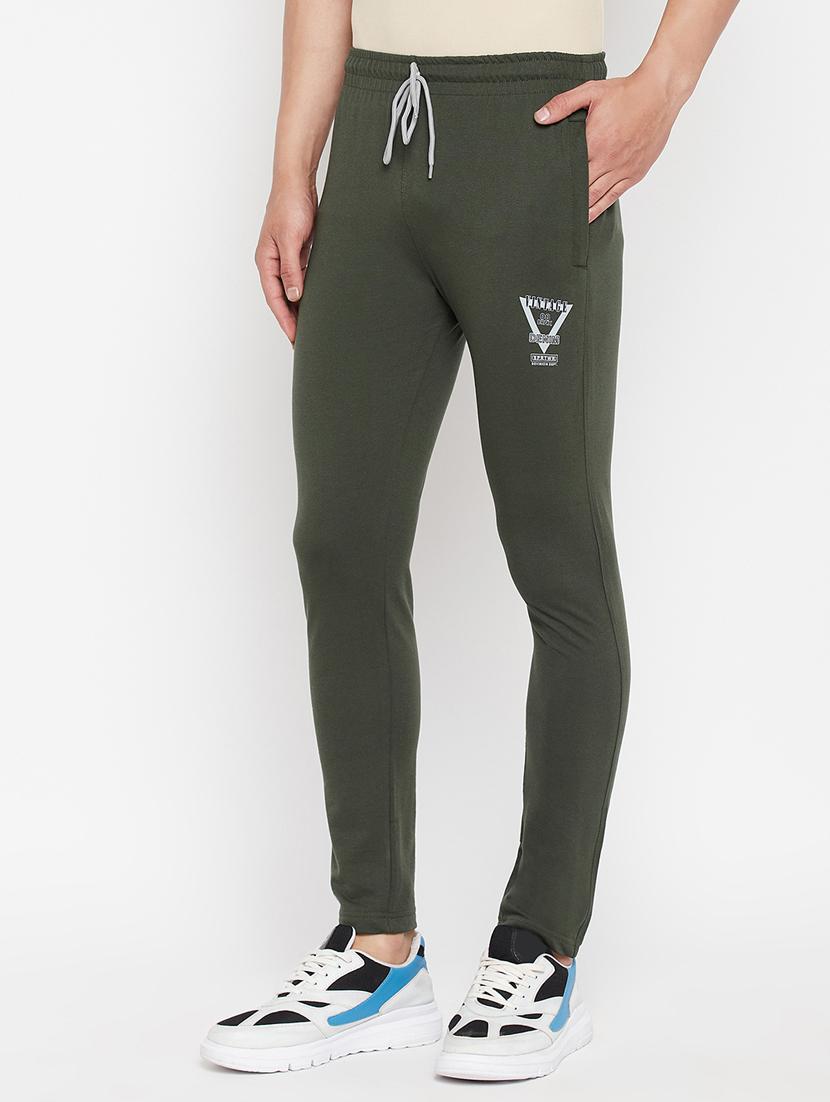 olive-green solid full length track pant - 18345798 - Zoom Image - 2