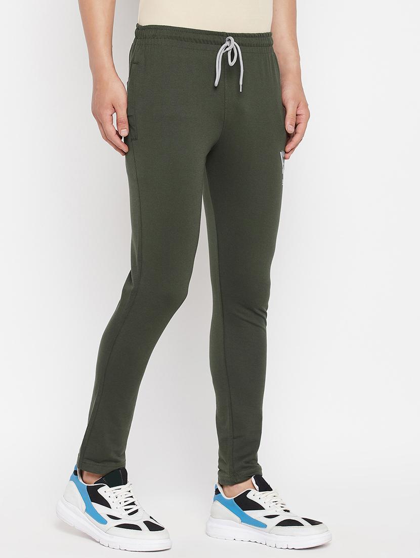 olive-green solid full length track pant - 18345798 - Zoom Image - 3