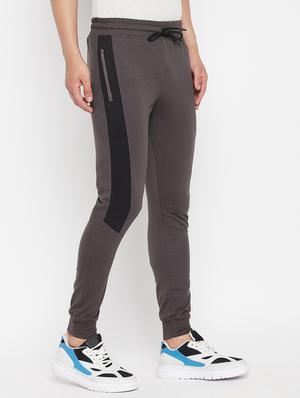 grey solid full length track pant - 18345800 - Standard Image - 2