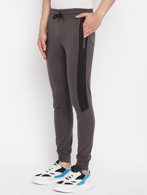 grey solid full length track pant - 18345800 - Standard Image - 3