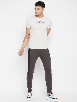 grey solid full length track pant - 18345800 - Standard Image - 5