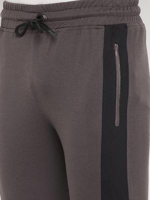 grey solid full length track pant - 18345800 - Standard Image - 6
