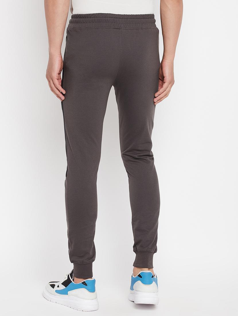 grey solid full length track pant - 18345800 - Zoom Image - 4