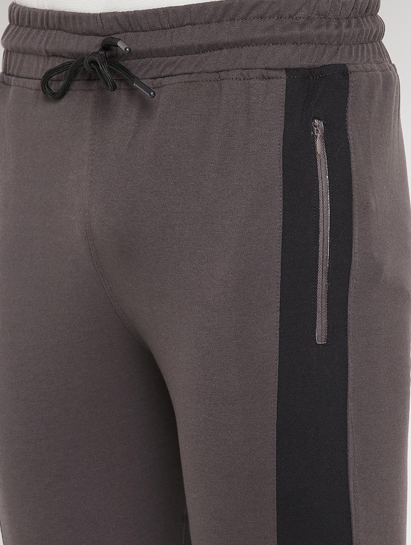 grey solid full length track pant - 18345800 - Zoom Image - 6