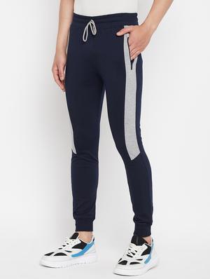 navy blue solid full length track pant - 18345803 - Standard Image - 3