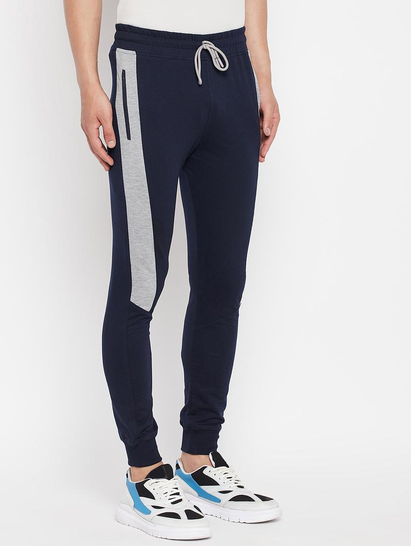 navy blue solid full length track pant - 18345803 - Zoom Image - 2