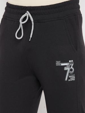 black solid full length track pant - 18345807 - Standard Image - 6