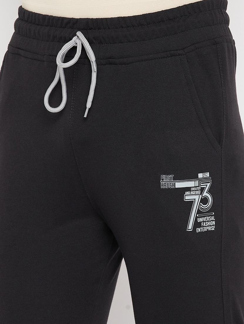 black solid full length track pant - 18345807 - Zoom Image - 6