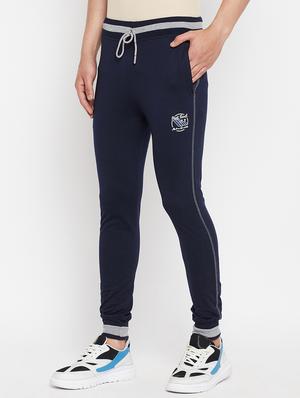 navy blue solid full length track pant - 18345815 - Standard Image - 2