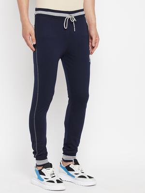 navy blue solid full length track pant - 18345815 - Standard Image - 3
