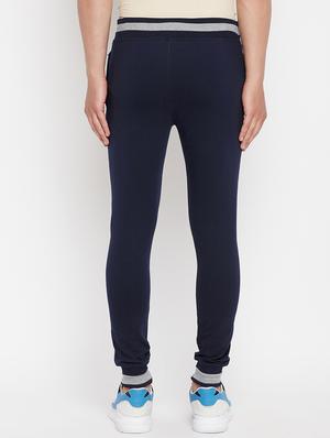 navy blue solid full length track pant - 18345815 - Standard Image - 4