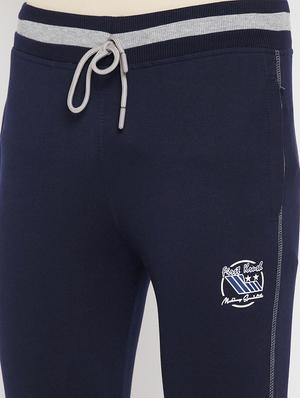 navy blue solid full length track pant - 18345815 - Standard Image - 6
