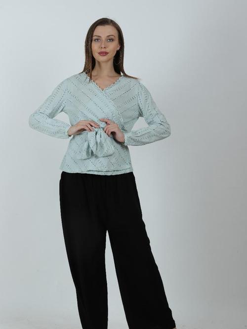 cindrella closet cutwork pastel colour top - 18346071 - Standard Image - 1