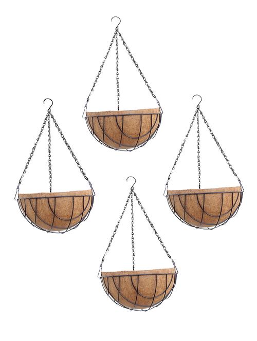 coirgarden-coir hanging planter pots-garden decoration indoor and outdoor -8inch-pack 4 - 18346096 - Standard Image - 1