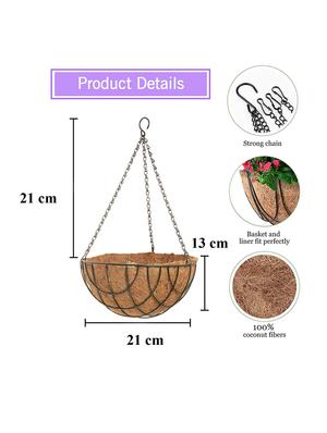 coirgarden-coir hanging planter pots-garden decoration indoor and outdoor -8inch-pack 4 - 18346096 - Standard Image - 2