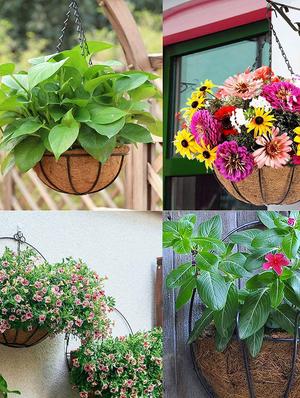coirgarden-coir hanging planter pots-garden decoration indoor and outdoor -8inch-pack 4 - 18346096 - Standard Image - 4