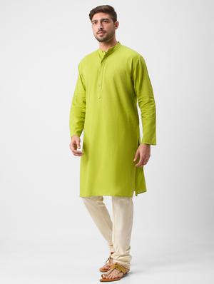 green solid medium kurta - 18346120 - Standard Image - 3
