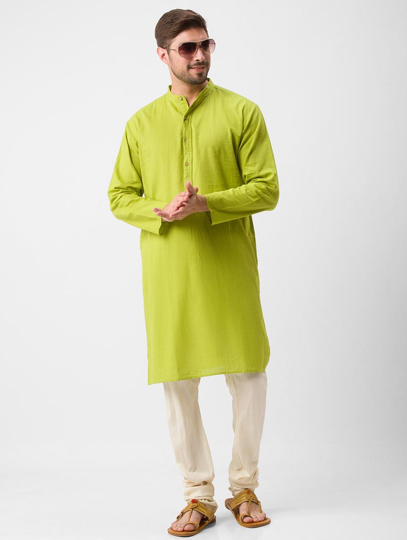 green solid medium kurta - 18346120 - Zoom Image - 1