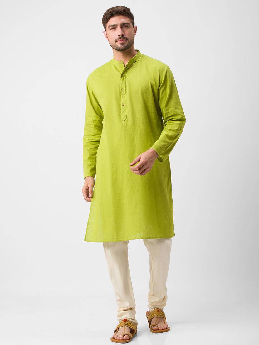 green solid medium kurta - 18346120 - Zoom Image - 2