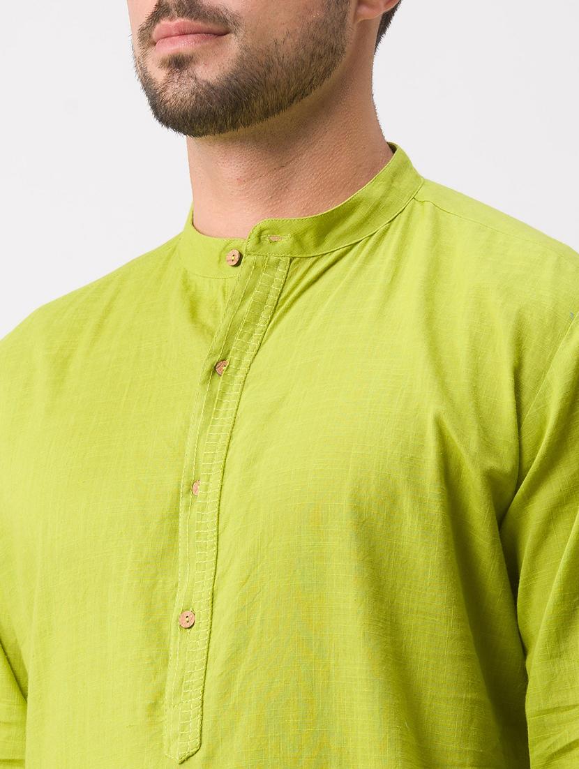 green solid medium kurta - 18346120 - Zoom Image - 6