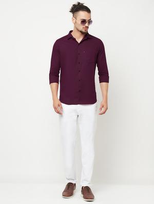 purple solid casual shirt - 18346541 - Standard Image - 4