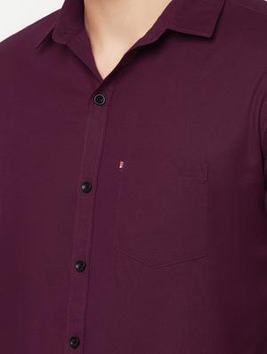 purple solid casual shirt - 18346541 - Standard Image - 5
